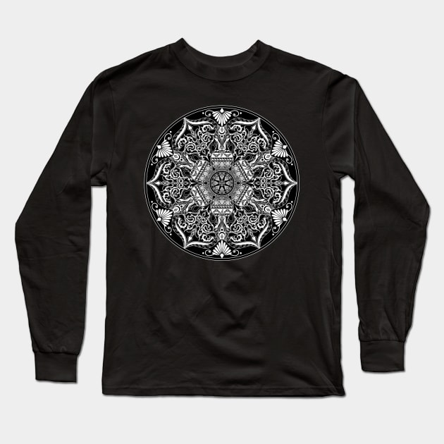 Goat in a vase - Black and White - Sunweaver Long Sleeve T-Shirt by Sunweaver